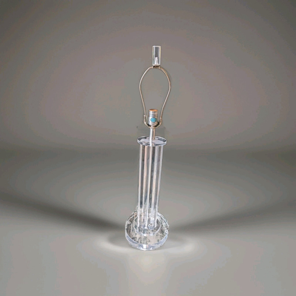 Vintage MCM Lucite Table Lamp 36”